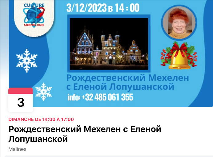 Рождественский Мехелен с Еленой Лопушанской. La Noël à Malines avec Elena Lopushanskaya.